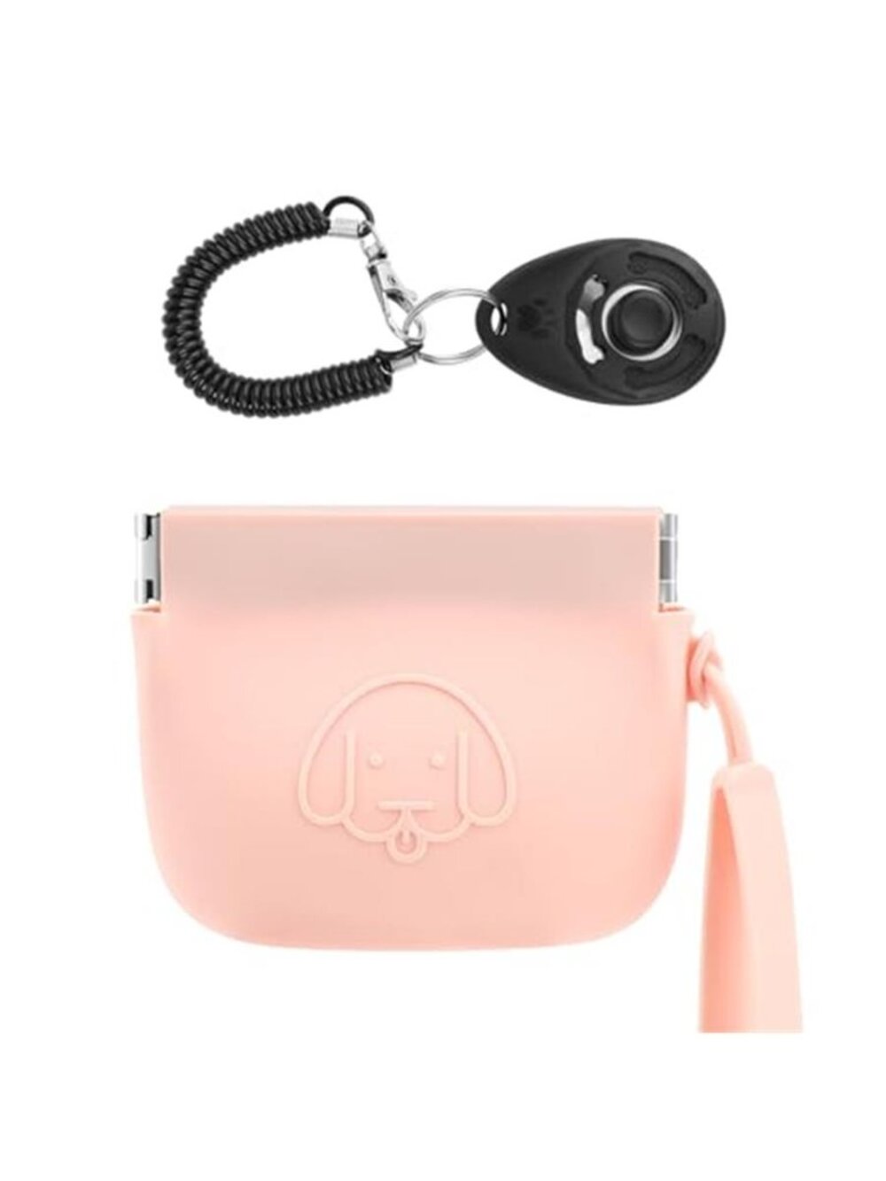 Silicone Dog Treat Pouch Auto Closure with Pet Training Clicker